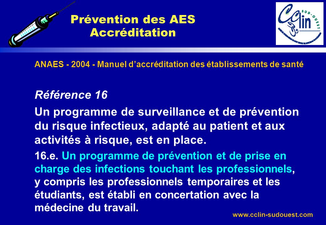 Surveillance Et Pr Vention Aes Dans Les Tablissements De Sant P Ppt